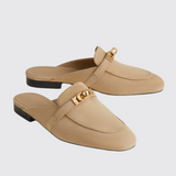Oz Mules in Beige Lin