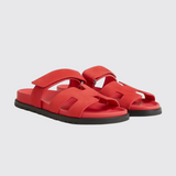 Chypre Sandals in Rose Vermillon