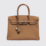 Birkin 30 in Ecru & Toile Biscuit