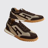 Jet Sneakers in Beige Lin / Marron Ébène
