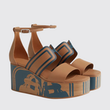 Kalis 35 Sandals in Naturel/Bleu Turquin