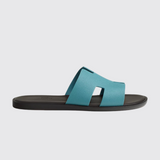 Izmir Sandals in Bleu Minéral / Marron Ébène