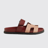 Chypre Sandals in Beige Perlino/Rouge H
