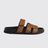 Chypre Sandals in Brun Fumé