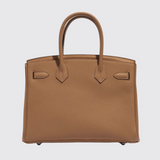 Birkin 30 in Ecru & Toile Biscuit