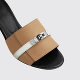 Gigi 50 Sandals in Beige Natura/Blanc
