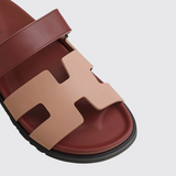Chypre Sandals in Beige Perlino/Rouge H