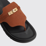 Empire Sandals in Brun Amourette