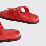 Chypre Sandals in Rose Vermillon