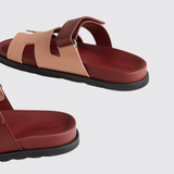 Chypre Sandals in Beige Perlino/Rouge H