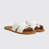 Izmir Sandals in Blanc / Naturel