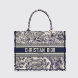 Dior Book Tote Medium Bag in Ecrue et Bleu