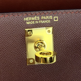 Mini Kelly Touch Rouge H/Bordeux  in Veau Madame