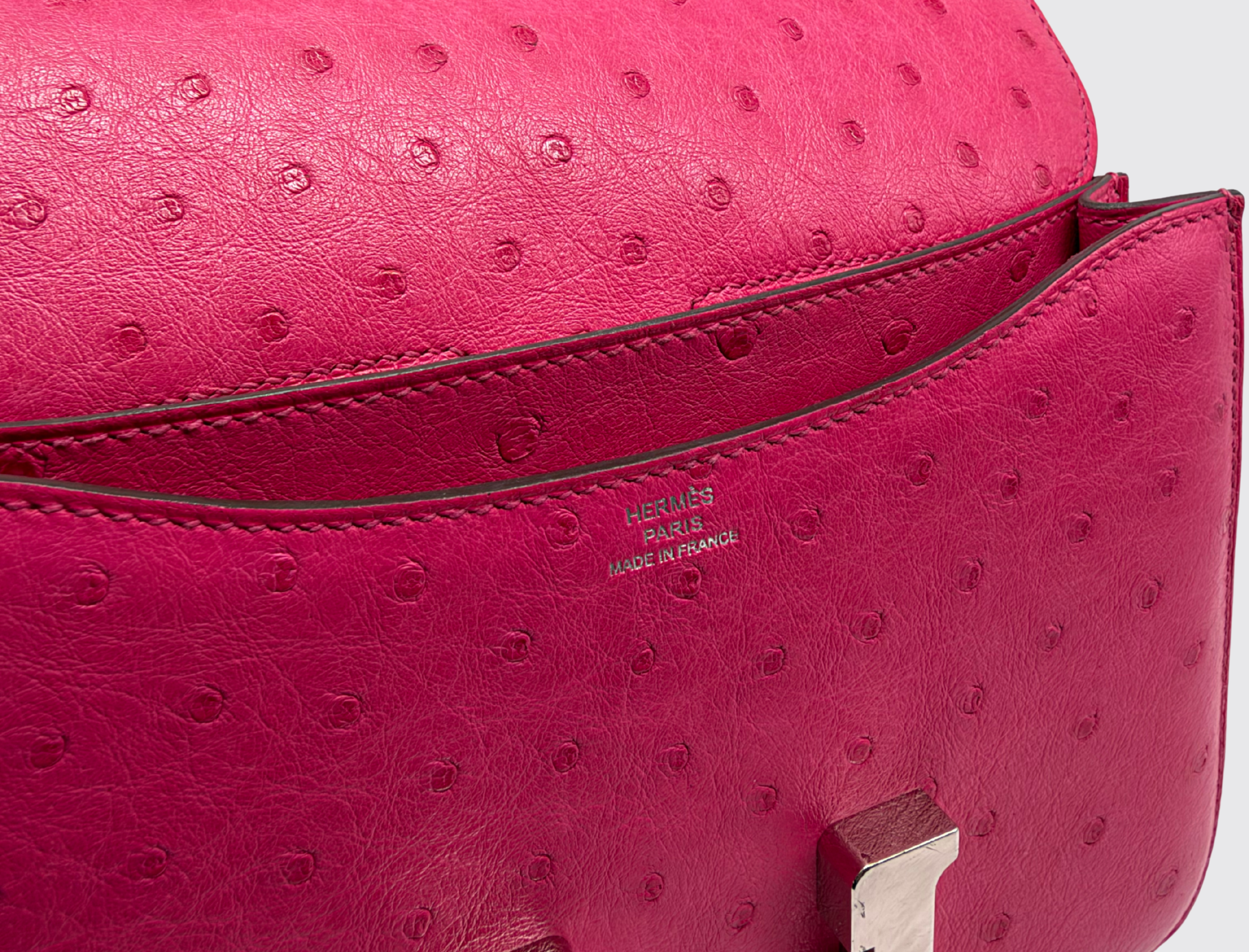 Pre-owned Hermès Constance 18 Rose Tyrien Ostrich, image 6