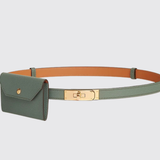 Kelly Pocket 18 Belt in Vert Amande GHW