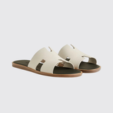 Izmir Sandals in Beige Glaise / Vert Forêt