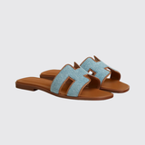 Oran Sandals in Bleu Clair / Naturel