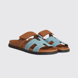Chypre Sandals in Bleu Clair / Naturel