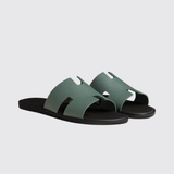 Izmir Sandals in Vert Cèdre / Marron Ebène