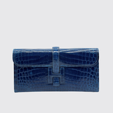 Preloved Jige Clutch in Bleu Izmir