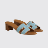 Oasis Sandals in Bleu Clair / Naturel