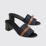 Gigi 50 Sandals in Bleu Brut/Naturel