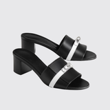 Gigi 50 Sandals in Noir/Blanc