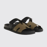 Chypre Sandals in Vert Toundra/Noir
