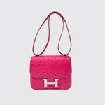 Pre-owned Hermès Constance 18 Rose Tyrien Ostrich, image 1