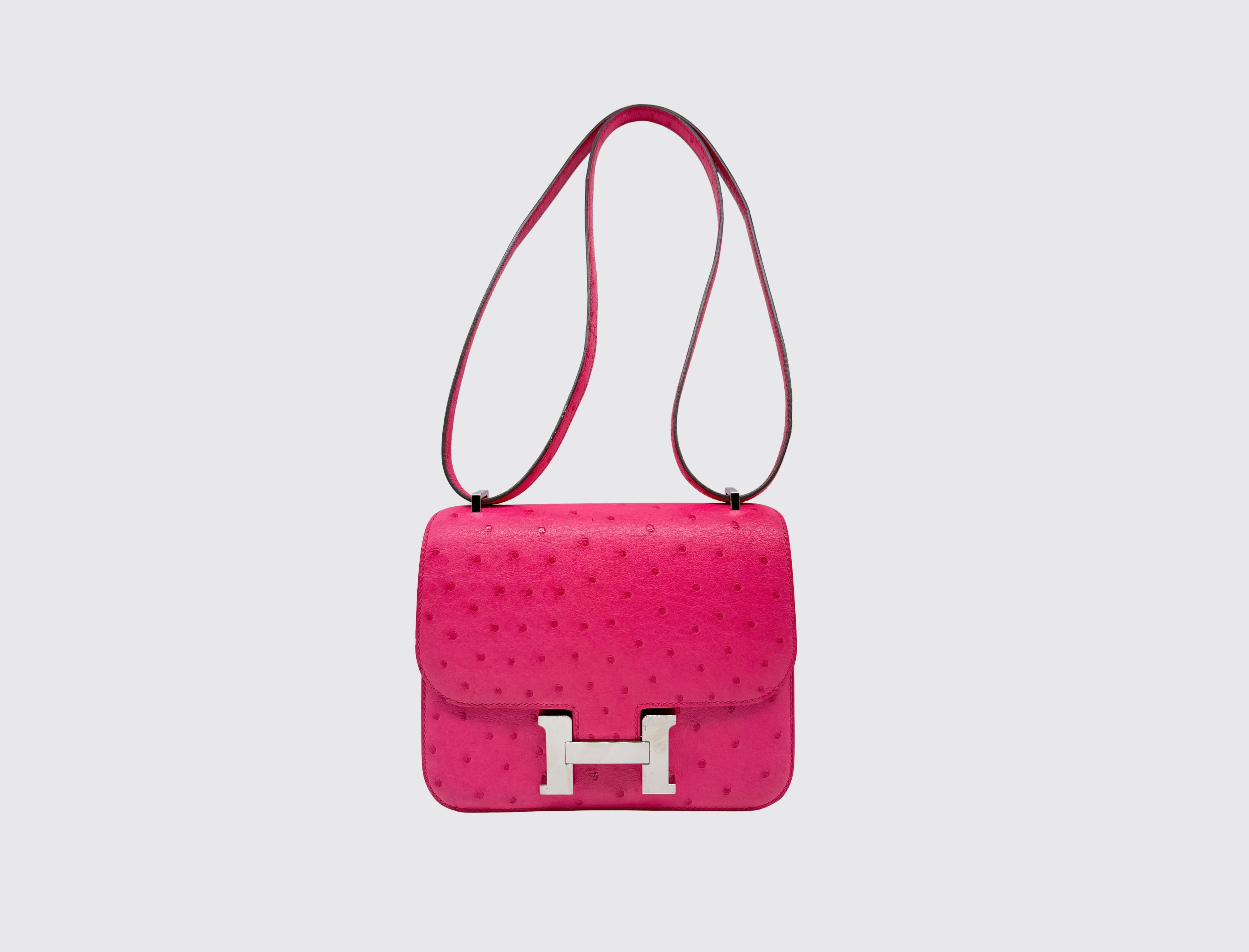 Pre-owned Hermès Constance 18 Rose Tyrien Ostrich, image 1