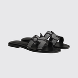 Oran Sandals in Noir / Cristal