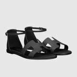 Santorini Sandals in Noir