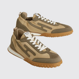 Jet Sneakers in Beige Lin / Vert Toundra