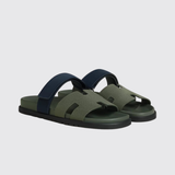 Chypre Sandals in Vert Véronèse / Bleu Marine