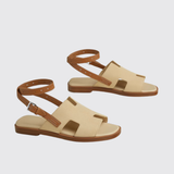 Maya Sandals in Jaune Pâle / Naturel