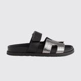 Chypre Sandals in Gris Argenté / Noir