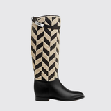 Jumping Boots in Noir / Ecru