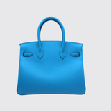 Preloved Birkin 30 in Bleu Frida