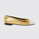 Crackled CC Cap Toe Ballerina Flats