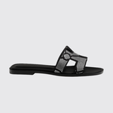 Oran Sandals in Noir / Cristal