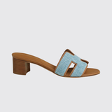 Oasis Sandals in Bleu Clair / Naturel
