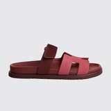 Chypre Sandals in Rose Pinson / Marron Palissandre