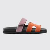 Chypre Sandals in Orange Canyon & Lilac