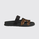 Chypre Sandals in Gold/Noir