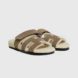 Chypre Sandals in Étoupe / Écru