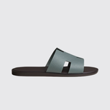 Izmir Sandals in Vert Cèdre / Marron Ebène