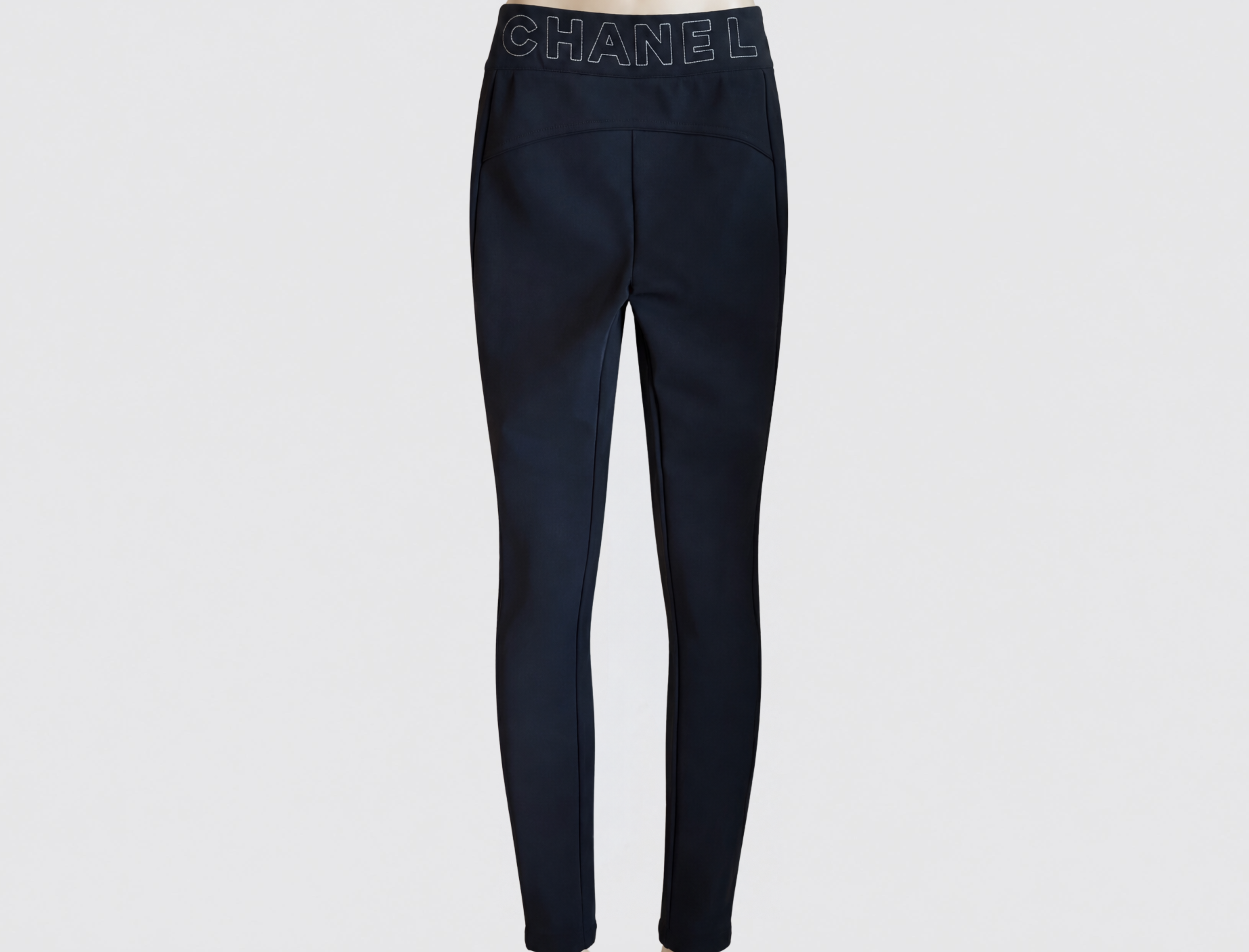 Chanel Logo Embroidered Pants in Black, image 2
