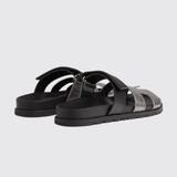 Chypre Sandals in Gris Argenté / Noir