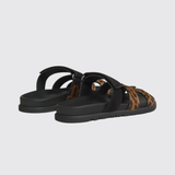 Chypre Sandals in Gold/Noir
