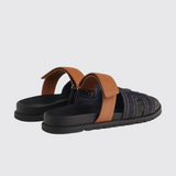 Chypre Sandals in Bleu Brut/Naturel